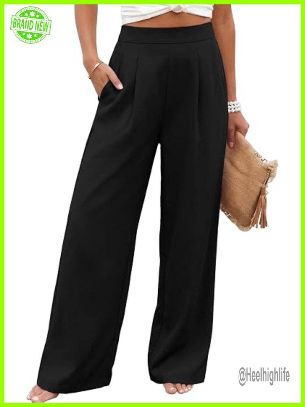 Wide Leg Dress Pants Pleated High Waisted Business Casual Palazzo Slacks